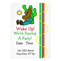 Mexican Party Invitation with Sleeping Mexican