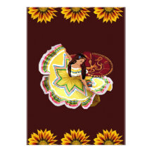 Mexican Quinceanera Invitation - Burgundy