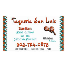 Mexican Restaurant Business Card