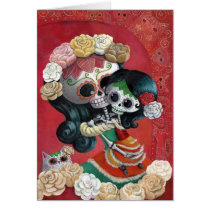 Mexican Skeleton Mother and Daughter cards