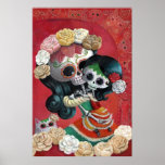 Mexican Skeleton Mother and Daughter Poster