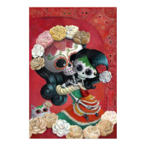 Mexican Skeleton Mother and Daughter posters