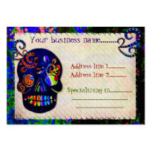 Mexican Skull 3D Festive Customs Tattoo Business Cards
