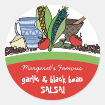 Mexican Southwestern foods gift tags stickers