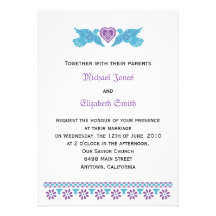 Mexican Style Love Birds Wedding Invitation