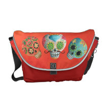 Mexican Sugar Skulls messenger bags