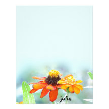 Mexican Sunflowers Blue Letterhead
