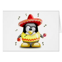 Mexican Tux Greeting Cards