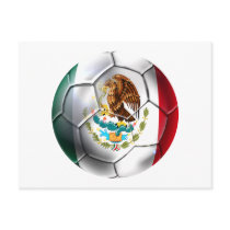 Mexico el Tri soccer ball Mexican futbol flag bola Post Cards