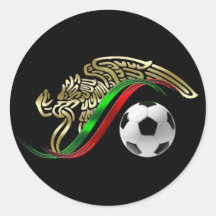 Mexico flag emblem Soccer futbol Logo Round Sticker