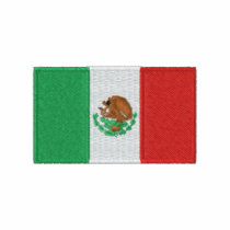 Mexico flag embroidered men's polo shirt