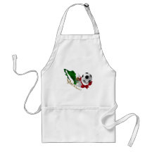 Mexico Flag Map Soccer fans Futbol gifts Aprons