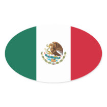Mexico Flag Oval Sticker