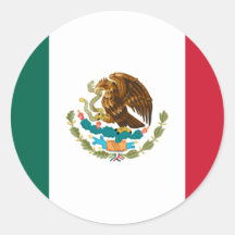 Mexico Flag Round Stickers