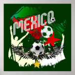 Mexico Grunge Futbol Mexicano Soccer gifts Poster