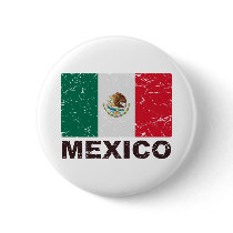 Mexico Vintage Flag Pinback Buttons