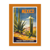 "Mexico" Vintage Travel Poster Postcard