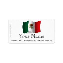 Mexico Waving Flag Address Label