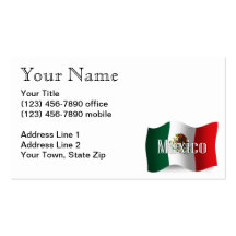Mexico Waving Flag Business Card Templates