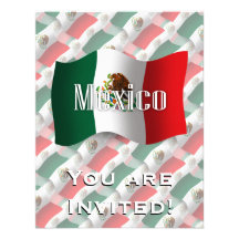 Mexico Waving Flag Personalized Invitation