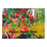 MG Colourful float and riders, Happy Mardi Gras Greeting Card