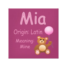Mia / Nursery Decor Canvas Prints