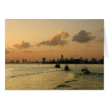 Miami and Biscayne Bay at Sunset Greeting Card