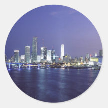Miami au crépuscule adhésifs ronds