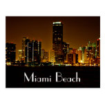 Miami Beach Florida Night Skyline Post Card