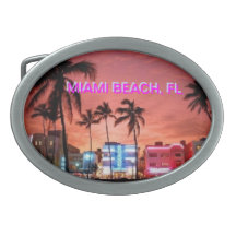 MIAMI BEACH OVAL BELT BUCKLES