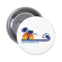 Miami Beach Pinback Button