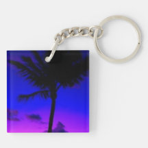 MIAMI BEACH SUNSET ACRYLIC KEY CHAINS