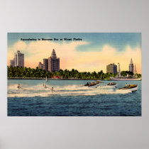Miami, Florida Aquaplaning in Biscayne Bay Posters