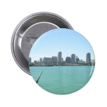 Miami Skyline Pinback Button
