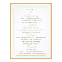 Miami  Wedding Menu card