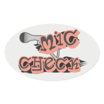Mic Check Oval Sticker
