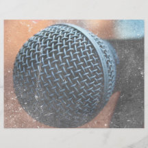 mic close up photo grunge overlay colour music full color flyer