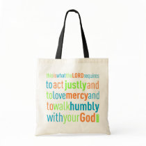 Micah 6:8 Tote Canvas Bags