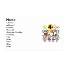 Mice 4th Birthday T-shirts and Gifts Business Card Templates