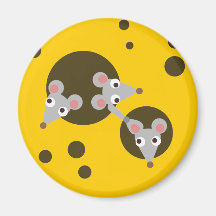 Mice in cheese fridge magnets