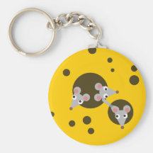 Mice in cheese key chain