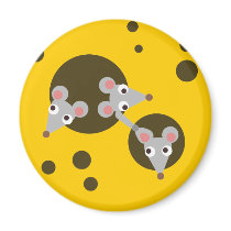 Mice in cheese fridge magnets