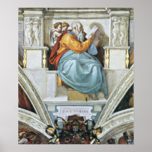 Michelangelo - The prophet Zacharias detail Poster