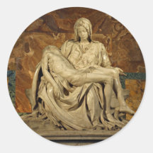 Michelangelo's Pieta in St. Peter's Basilica Round Sticker