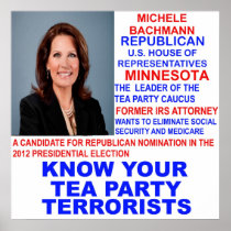 Michele Bachmann Tea Party Terrorist Poster