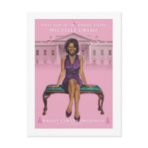 MICHELLE OBAMA BREAST CANCER AWARENESS POST CARD
