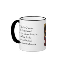 MICHELLE OBAMA FASHION QUEEN IN ENGLAND MUGS