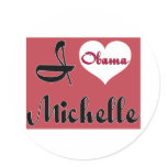 michelle obama pnk round sticker