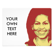 MICHELLE OBAMA TALK BUBBLE PERSONALIZED INVITES