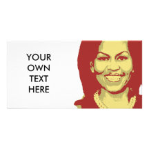 MICHELLE OBAMA TALK BUBBLE PERSONALIZED PHOTO CARD